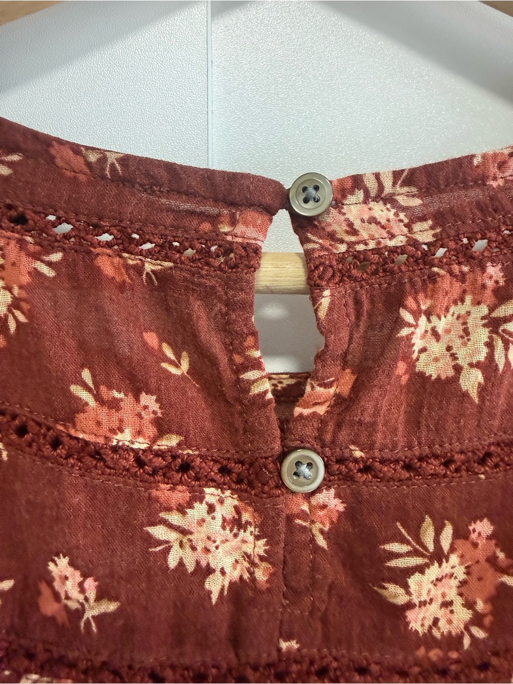 Madewell Floral Ruffle Cotton Blouse Size Small - Picture 5 of 6